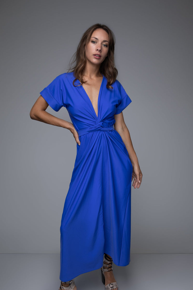 Retrofits order Flora Wrap Dress S Metallic Blue